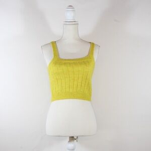 Wild Fable Yellow Ribbed Knit Crop Tank
